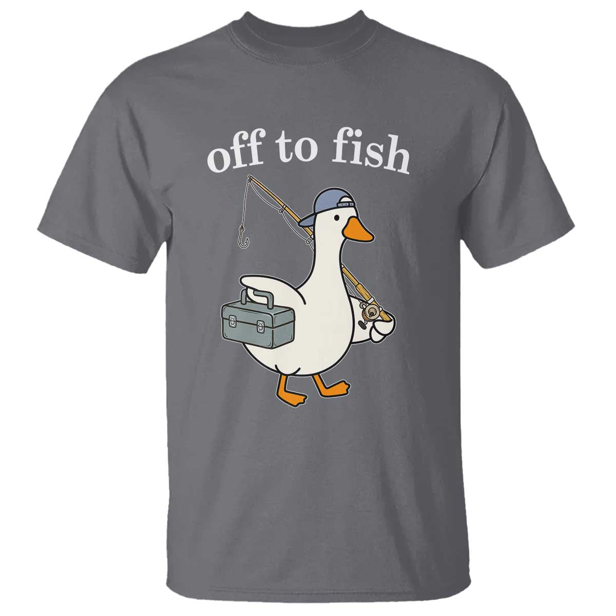 Funny Goose Fishing T Shirt Off to Fish Cute Waterfowl Angler Gift for Fishing Lovers