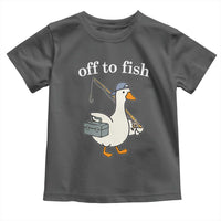 Funny Goose Fishing Toddler T Shirt Off to Fish Cute Waterfowl Angler Gift for Fishing Lovers