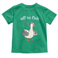 Funny Goose Fishing Toddler T Shirt Off to Fish Cute Waterfowl Angler Gift for Fishing Lovers