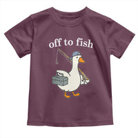 Funny Goose Fishing Toddler T Shirt Off to Fish Cute Waterfowl Angler Gift for Fishing Lovers