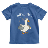 Funny Goose Fishing Toddler T Shirt Off to Fish Cute Waterfowl Angler Gift for Fishing Lovers