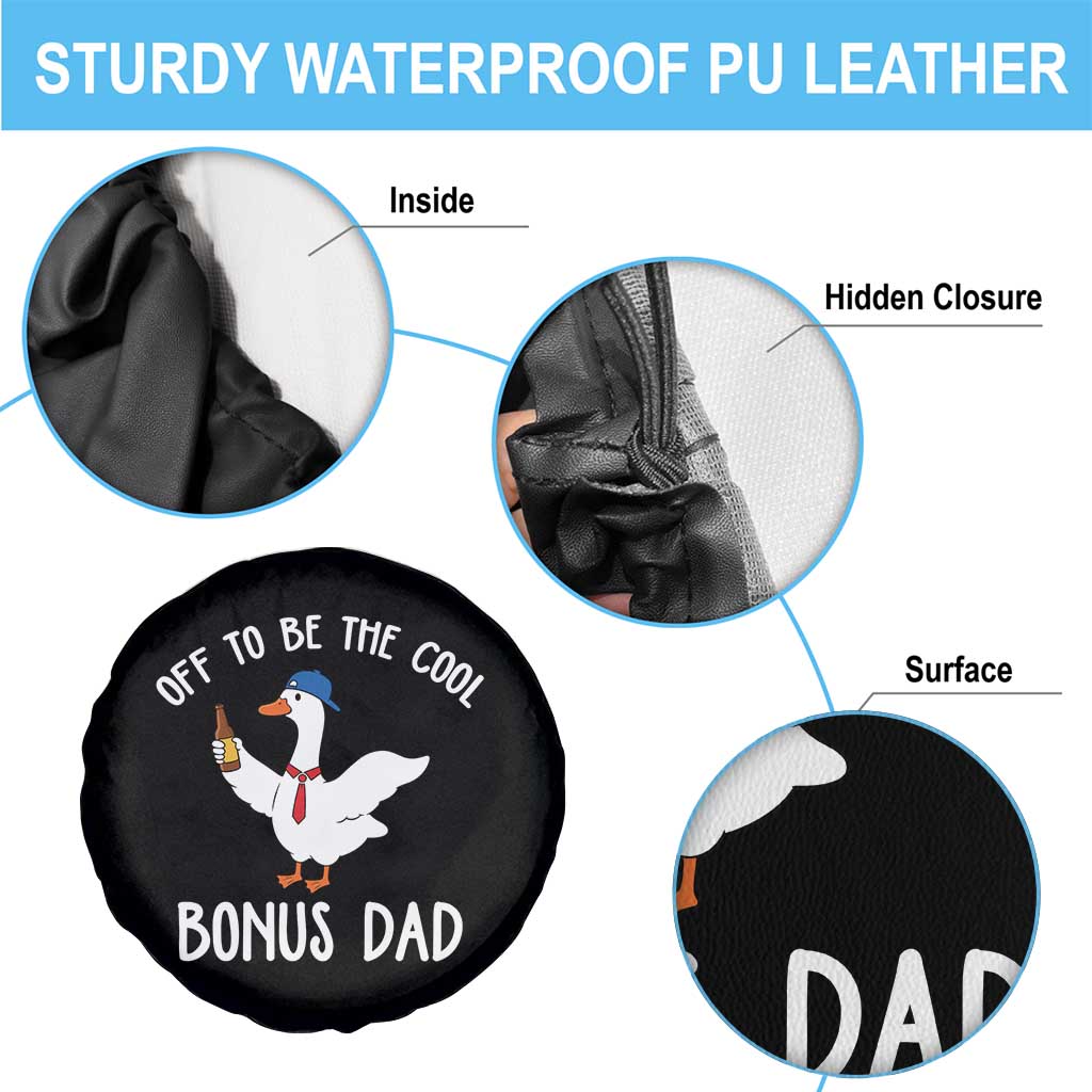 Funny Stepdad Silly Goose Spare Tire Cover Off To Be The Cool Bonus Dad
