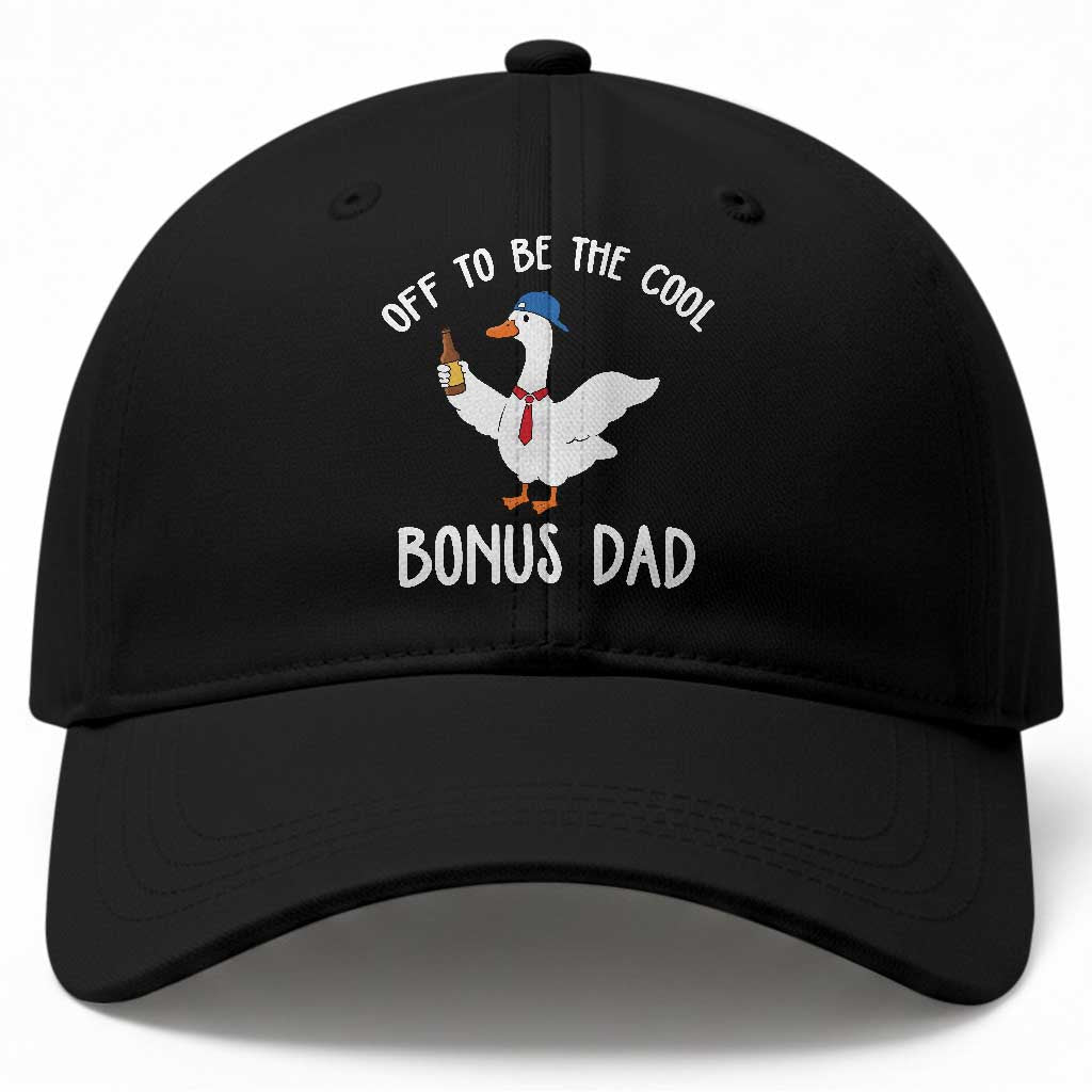 Funny Stepdad Silly Goose Baseball Cap Off To Be The Cool Bonus Dad