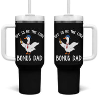 Funny Stepdad Silly Goose Tumbler With Handle Off To Be The Cool Bonus Dad