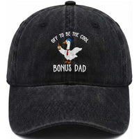 Funny Stepdad Silly Goose Washed Cotton Baseball Cap Off To Be The Cool Bonus Dad