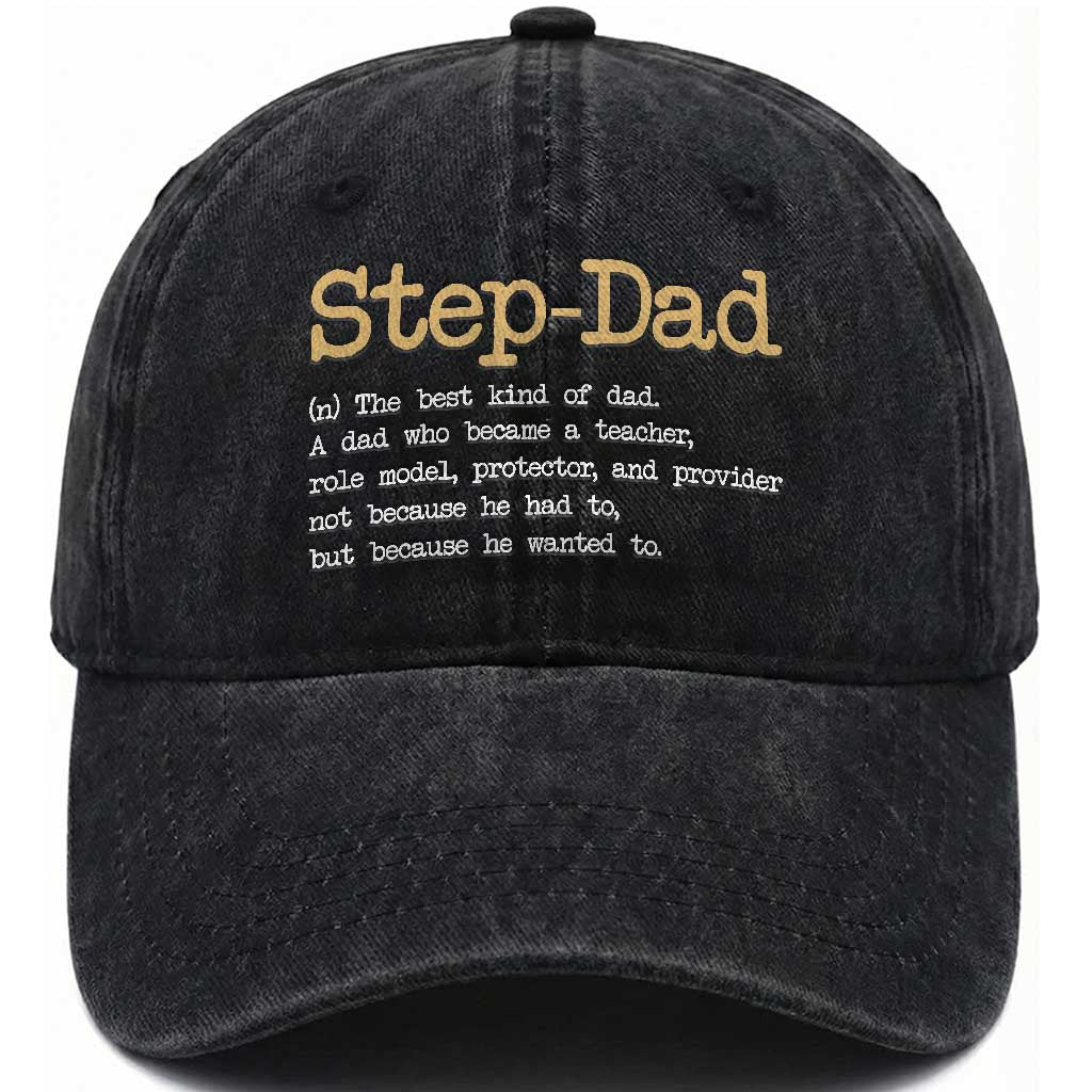 Stepdad Gifts Washed Cotton Baseball Cap Step Dad Definition Bonus Dad Fathers Day