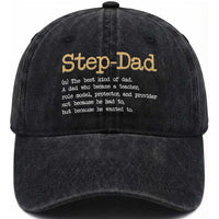 Stepdad Gifts Washed Cotton Baseball Cap Step Dad Definition Bonus Dad Fathers Day
