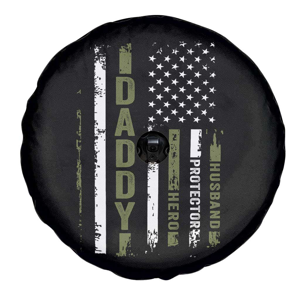 Daddy Husband Protector Hero Spare Tire Cover Fathers Day Vintage American Flag