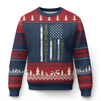 Daddy Husband Protector Hero Ugly Christmas Sweater Fathers Day Vintage American Flag