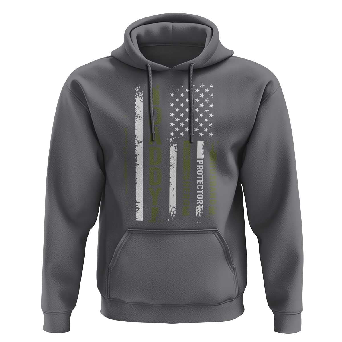 Daddy Husband Protector Hero Hoodie Fathers Day Vintage American Flag