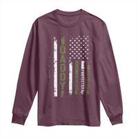 Daddy Husband Protector Hero Long Sleeve Shirt Fathers Day Vintage American Flag