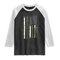 Daddy Husband Protector Hero Raglan Shirt Fathers Day Vintage American Flag