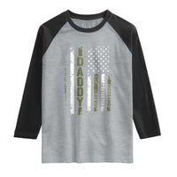 Daddy Husband Protector Hero Raglan Shirt Fathers Day Vintage American Flag