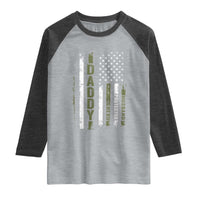 Daddy Husband Protector Hero Raglan Shirt Fathers Day Vintage American Flag