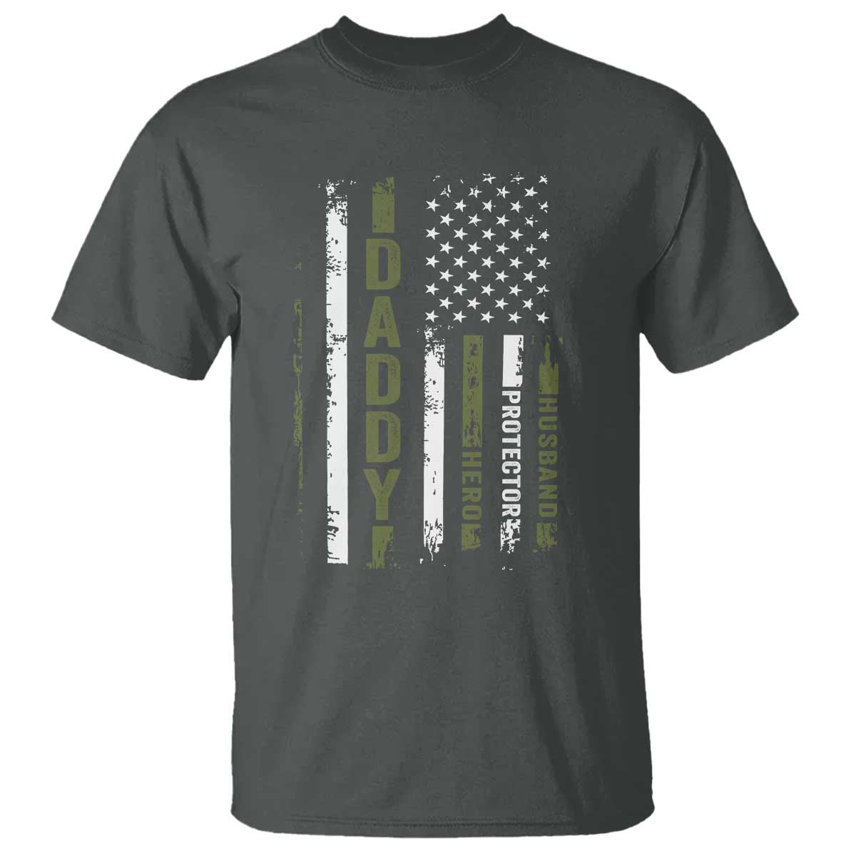Daddy Husband Protector Hero T Shirt Fathers Day Vintage American Flag