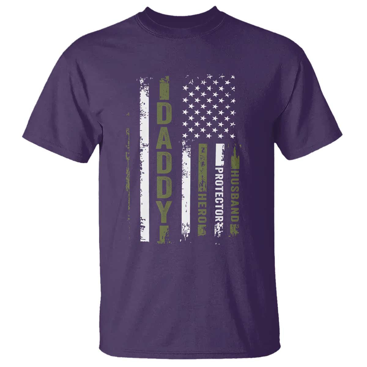 Daddy Husband Protector Hero T Shirt Fathers Day Vintage American Flag
