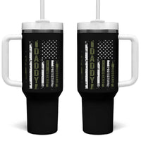 Daddy Husband Protector Hero Tumbler With Handle Fathers Day Vintage American Flag