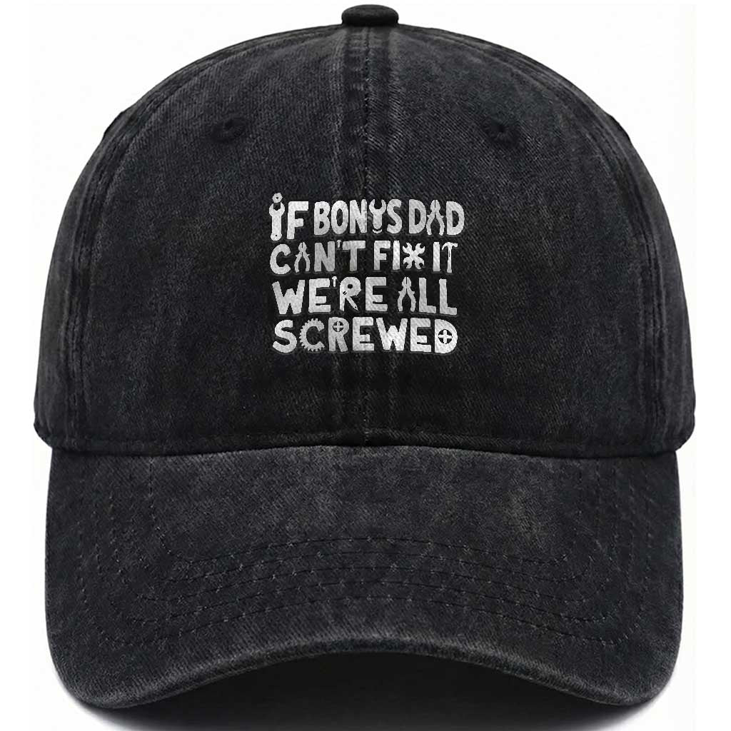 Funny Stepdad Gifts Washed Cotton Baseball Cap If Bonus Dad Cant Fix It Stepfather Fathers Day