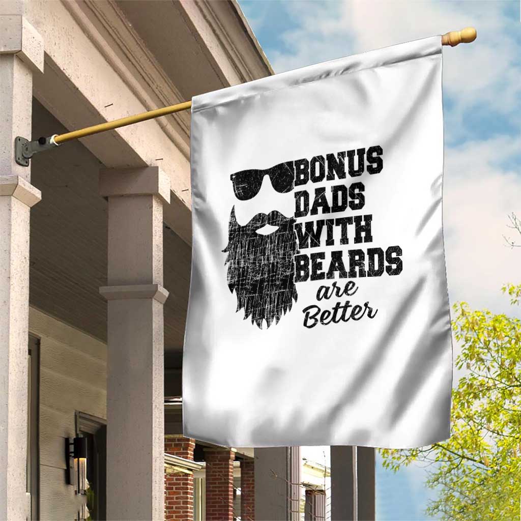 Bonus Dads With Beards Are Better Garden Flag Retro Step Dad Fathers Day