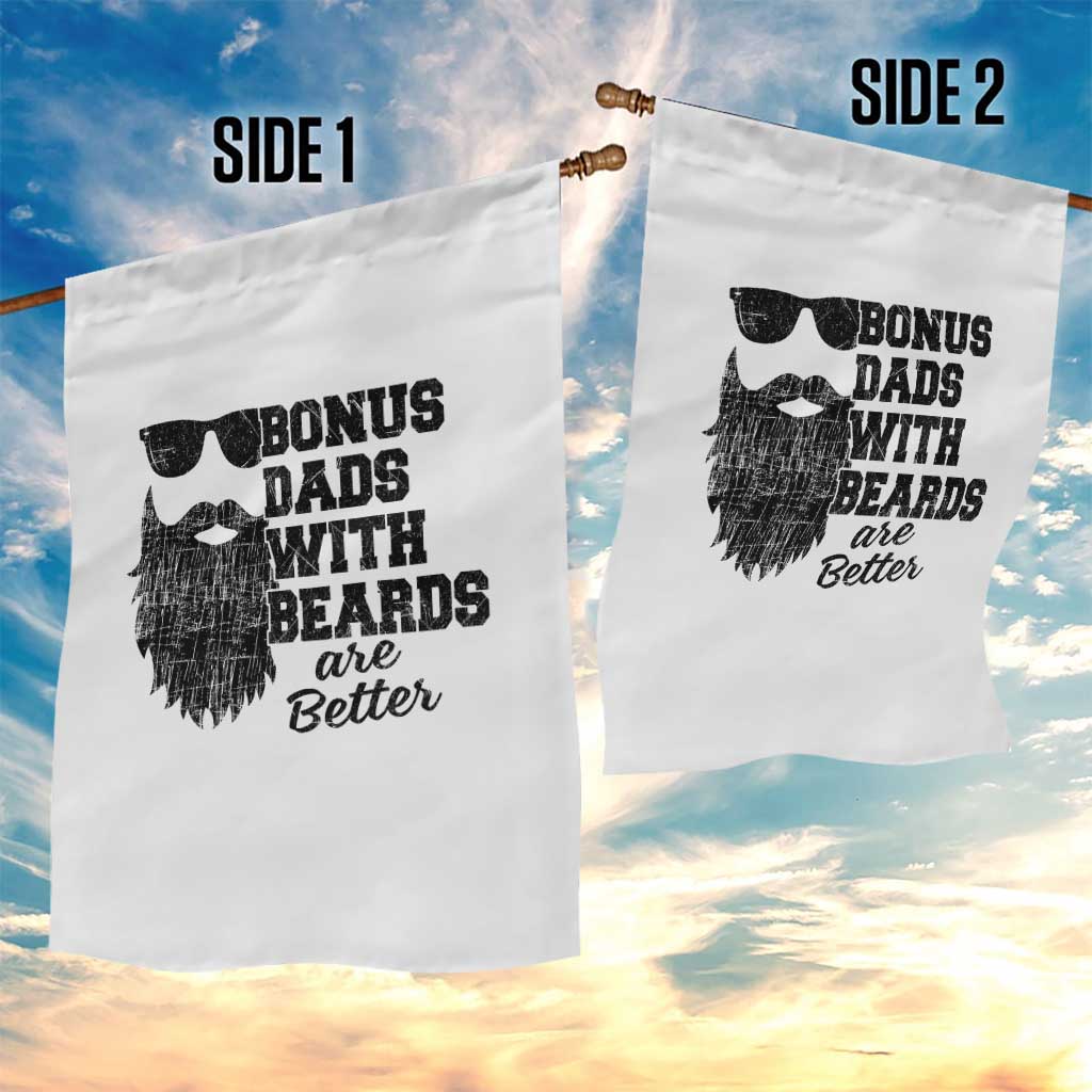 Bonus Dads With Beards Are Better Garden Flag Retro Step Dad Fathers Day