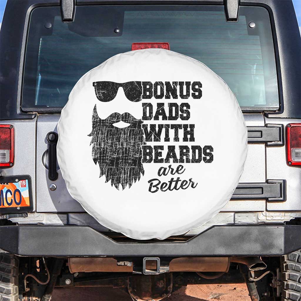 Bonus Dads With Beards Are Better Spare Tire Cover Retro Step Dad Fathers Day