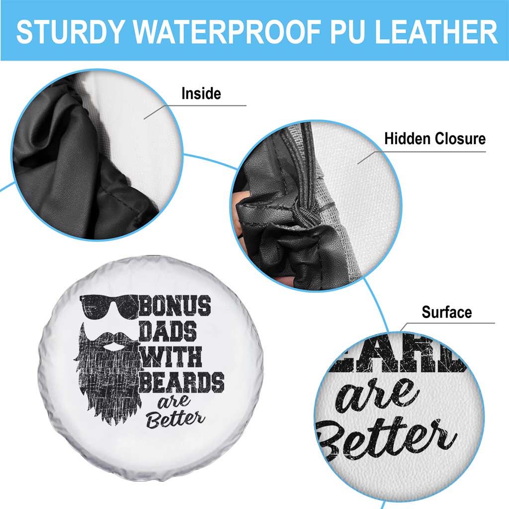 Bonus Dads With Beards Are Better Spare Tire Cover Retro Step Dad Fathers Day