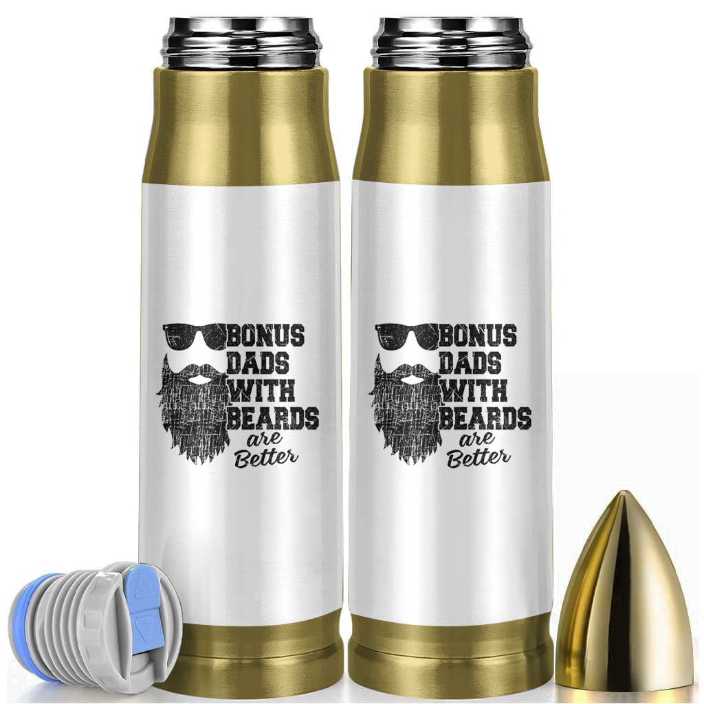 Bonus Dads With Beards Are Better Bullet Tumbler Retro Step Dad Fathers Day