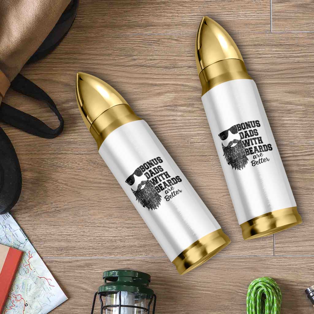 Bonus Dads With Beards Are Better Bullet Tumbler Retro Step Dad Fathers Day