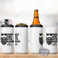 Bonus Dads With Beards Are Better 4 in 1 Can Cooler Tumbler Retro Step Dad Fathers Day