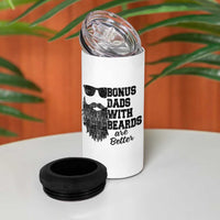 Bonus Dads With Beards Are Better 4 in 1 Can Cooler Tumbler Retro Step Dad Fathers Day