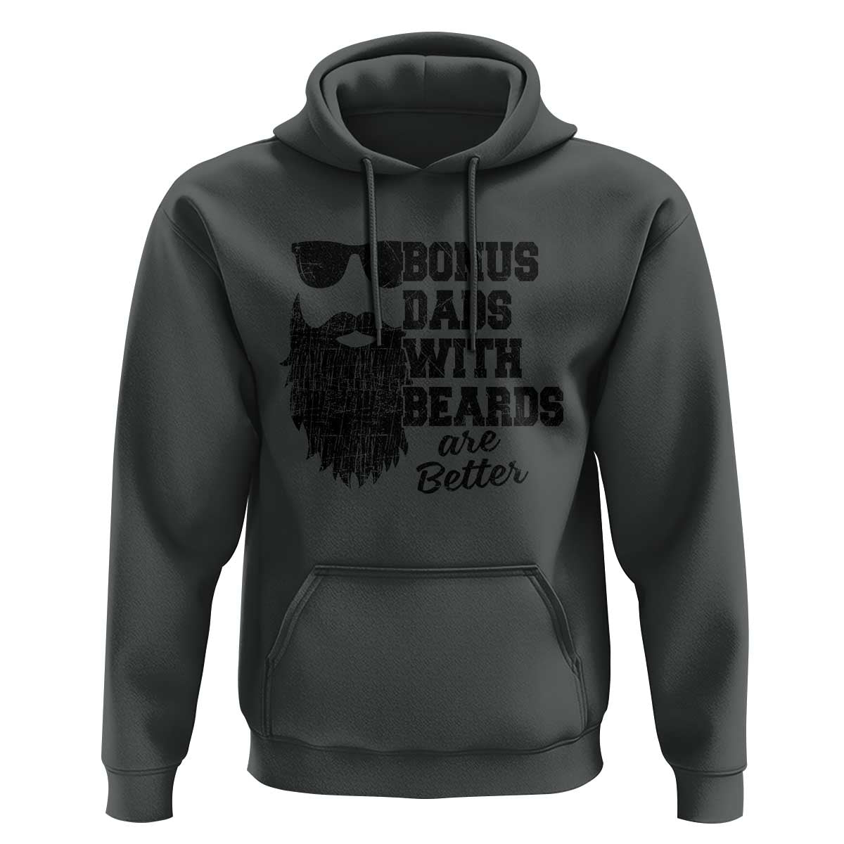 Bonus Dads With Beards Are Better Hoodie Retro Step Dad Fathers Day