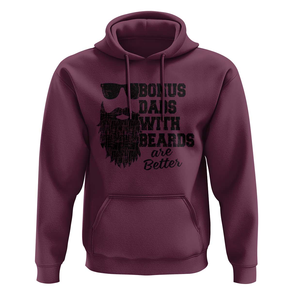 Bonus Dads With Beards Are Better Hoodie Retro Step Dad Fathers Day