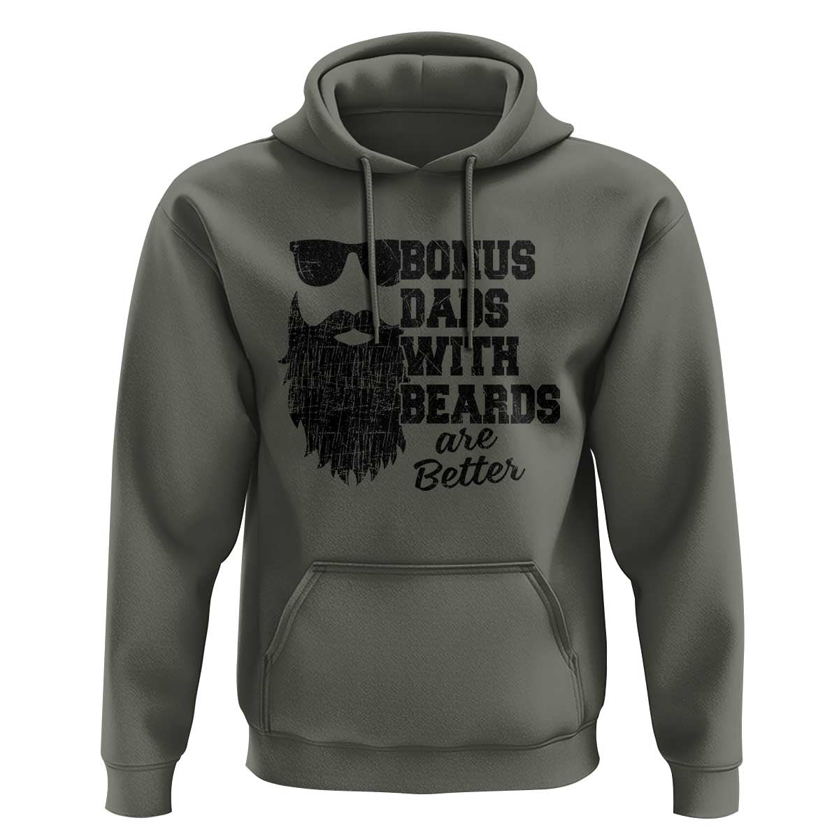 Bonus Dads With Beards Are Better Hoodie Retro Step Dad Fathers Day