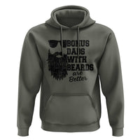 Bonus Dads With Beards Are Better Hoodie Retro Step Dad Fathers Day
