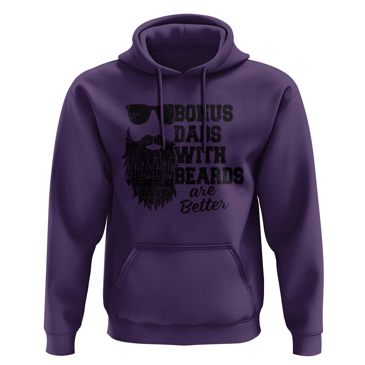 Bonus Dads With Beards Are Better Hoodie Retro Step Dad Fathers Day