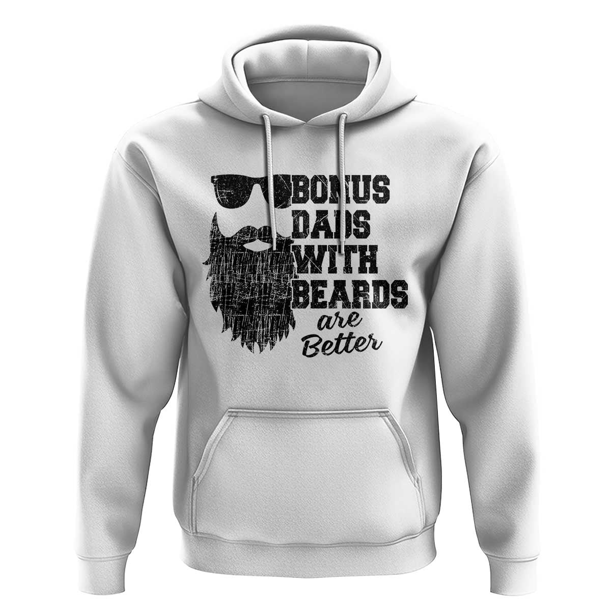 Bonus Dads With Beards Are Better Hoodie Retro Step Dad Fathers Day