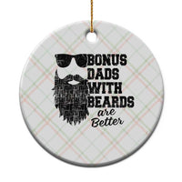Bonus Dads With Beards Are Better Ceramic Ornament Retro Step Dad Fathers Day