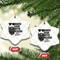 Bonus Dads With Beards Are Better Ceramic Ornament Retro Step Dad Fathers Day