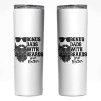 Bonus Dads With Beards Are Better Skinny Tumbler Retro Step Dad Fathers Day