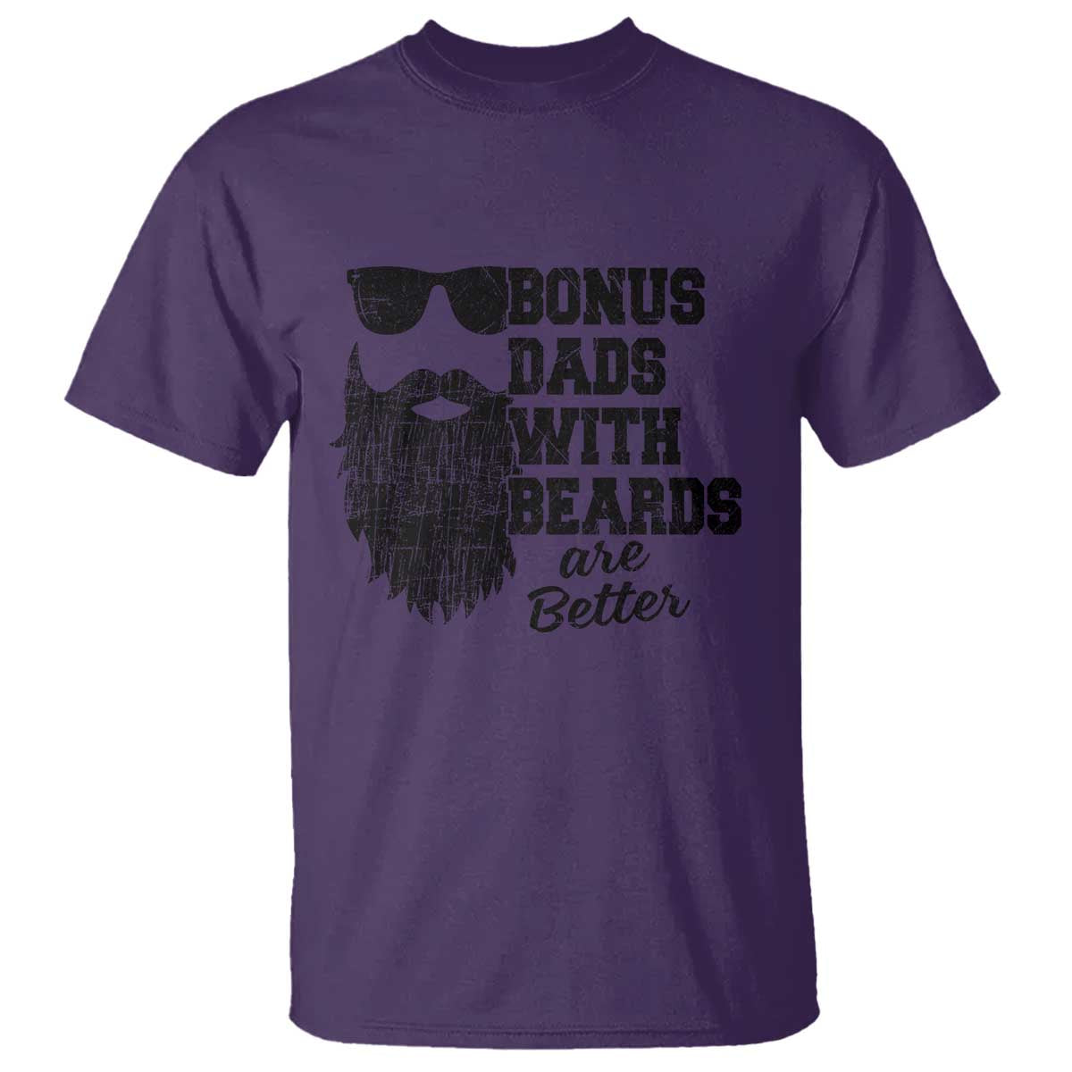 Bonus Dads With Beards Are Better T Shirt Retro Step Dad Fathers Day