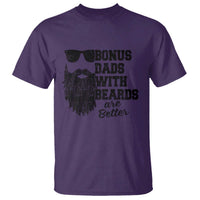 Bonus Dads With Beards Are Better T Shirt Retro Step Dad Fathers Day