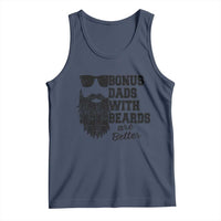 Bonus Dads With Beards Are Better Tank Top Retro Step Dad Fathers Day