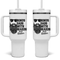 Bonus Dads With Beards Are Better Tumbler With Handle Retro Step Dad Fathers Day