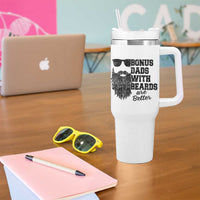 Bonus Dads With Beards Are Better Tumbler With Handle Retro Step Dad Fathers Day