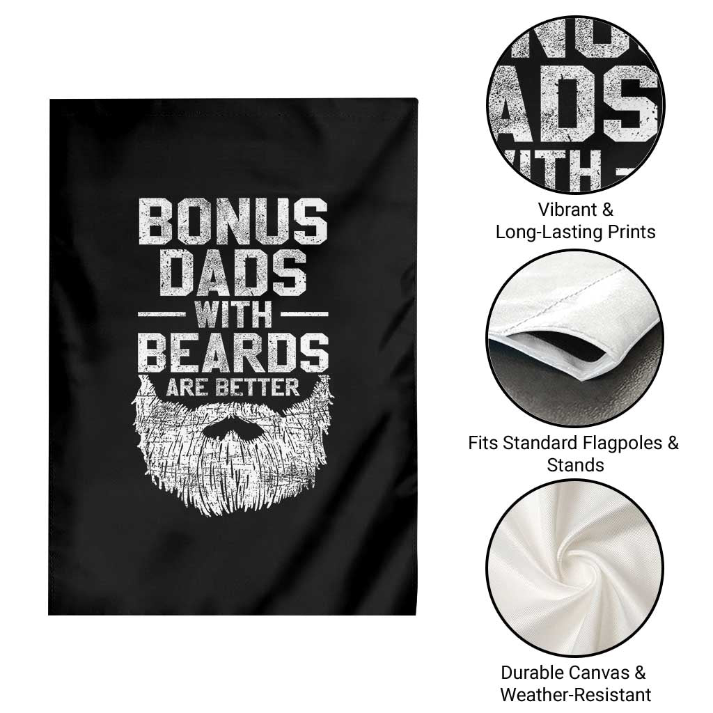 Bonus Dads With Beards Are Better Garden Flag Funny Stepdad Stepfather Fathers Day
