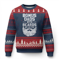 Bonus Dads With Beards Are Better Ugly Christmas Sweater Funny Stepdad Stepfather Fathers Day