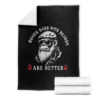 Bonus Dad Gifts Throw Blanket Retro Bigfoot Stepdad With Beards Are Better