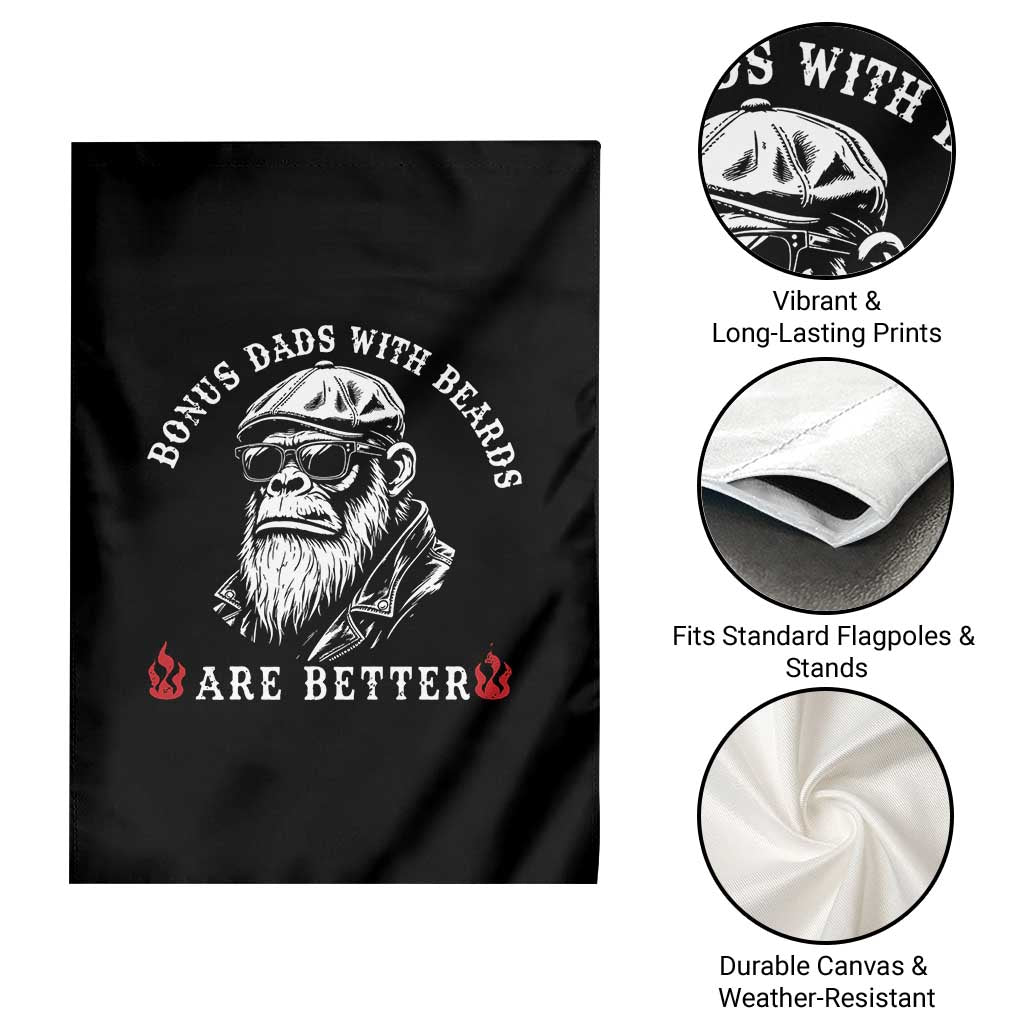 Bonus Dad Gifts Garden Flag Retro Bigfoot Stepdad With Beards Are Better