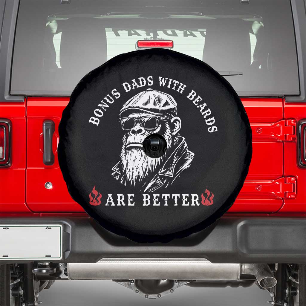 Bonus Dad Gifts Spare Tire Cover Retro Bigfoot Stepdad With Beards Are Better