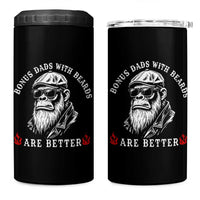 Bonus Dad Gifts 4 in 1 Can Cooler Tumbler Retro Bigfoot Stepdad With Beards Are Better